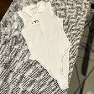 Zara White Collar Bodysuit